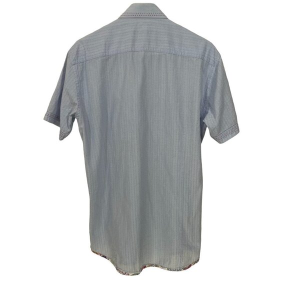 Bogosse Mens Size M? Blue Cotton Short Sleeve Mini Lewis Shirt - Picture 2 of 7